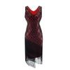 Rochie Charleston Din Anii 20 - Negru Și Roșu