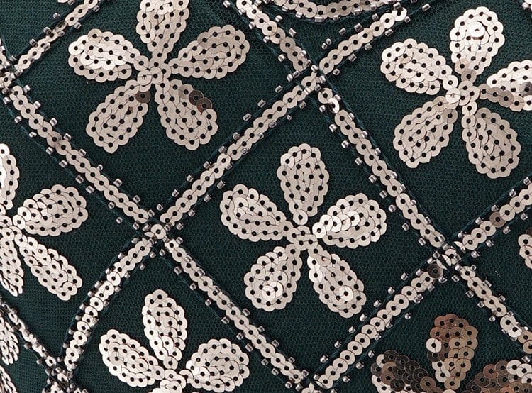 Rochie Charleston Anilor 20 - Verde Și Auriu