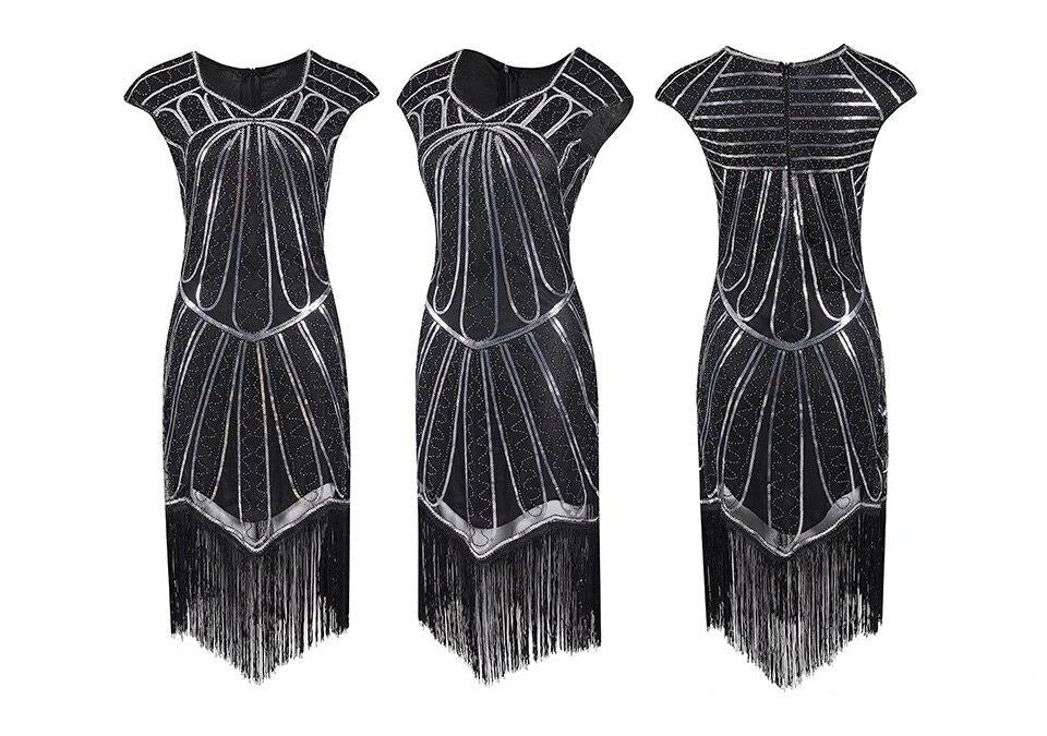 Rochie Charleston Din Anii 20 Argintiu