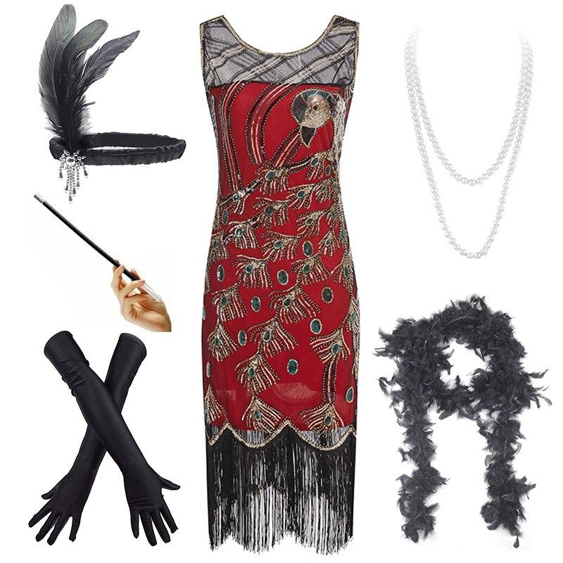 Rochie De Cocktail Roșie Anii 20