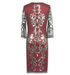 Rochie De Seara In Stil Gatsby Auriu Roșu