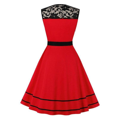 Rochie De Seară Roșie Rockabilly Vintage