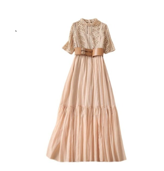 Rochie Vintage Din Dantela Roz Pal
