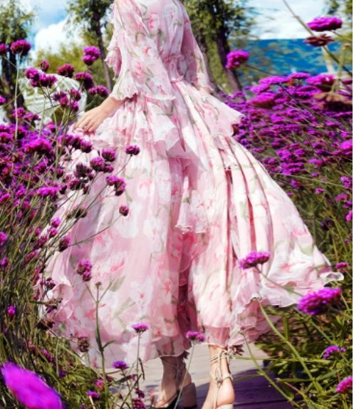 Rochie Vintage Din Dantela Roz