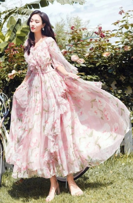 Rochie Vintage Din Dantela Roz