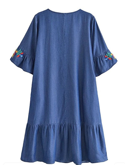 Rochie Dreaptă Hippie Din Anii 70