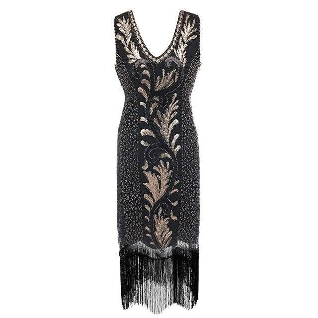 Rochie Neagră Și Aurie Gatsby Spirit