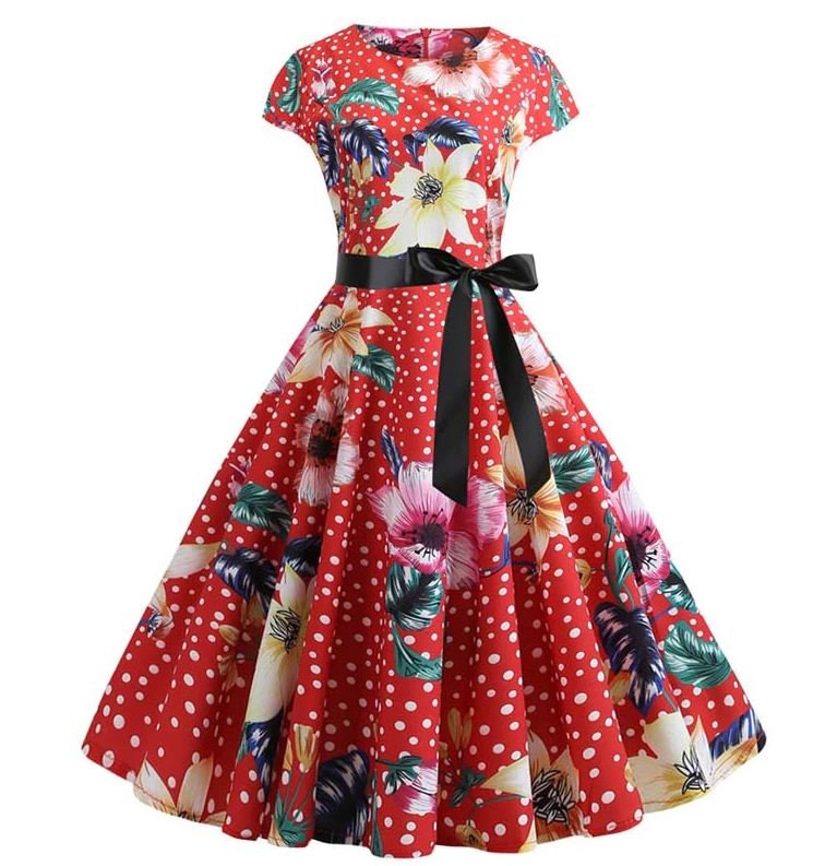 Rochie Artistică Vintage Evazată