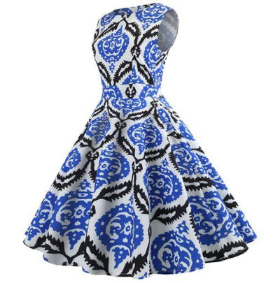 Rochie Neagră Și Albastră Din Anii 50