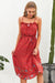 Rochie Florală Roșie De Epocă