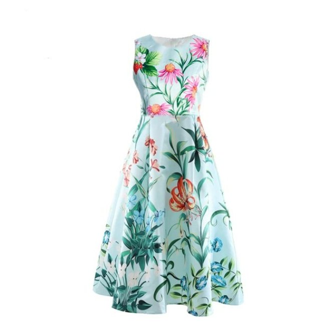 Rochie Florală Anii 40 Mint