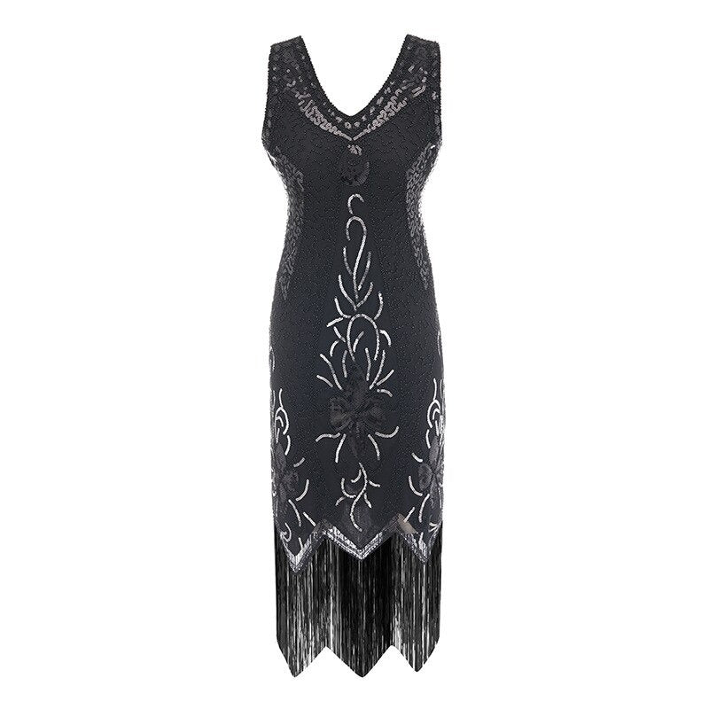 Rochie Gatsby - Charleston Negru Argintiu