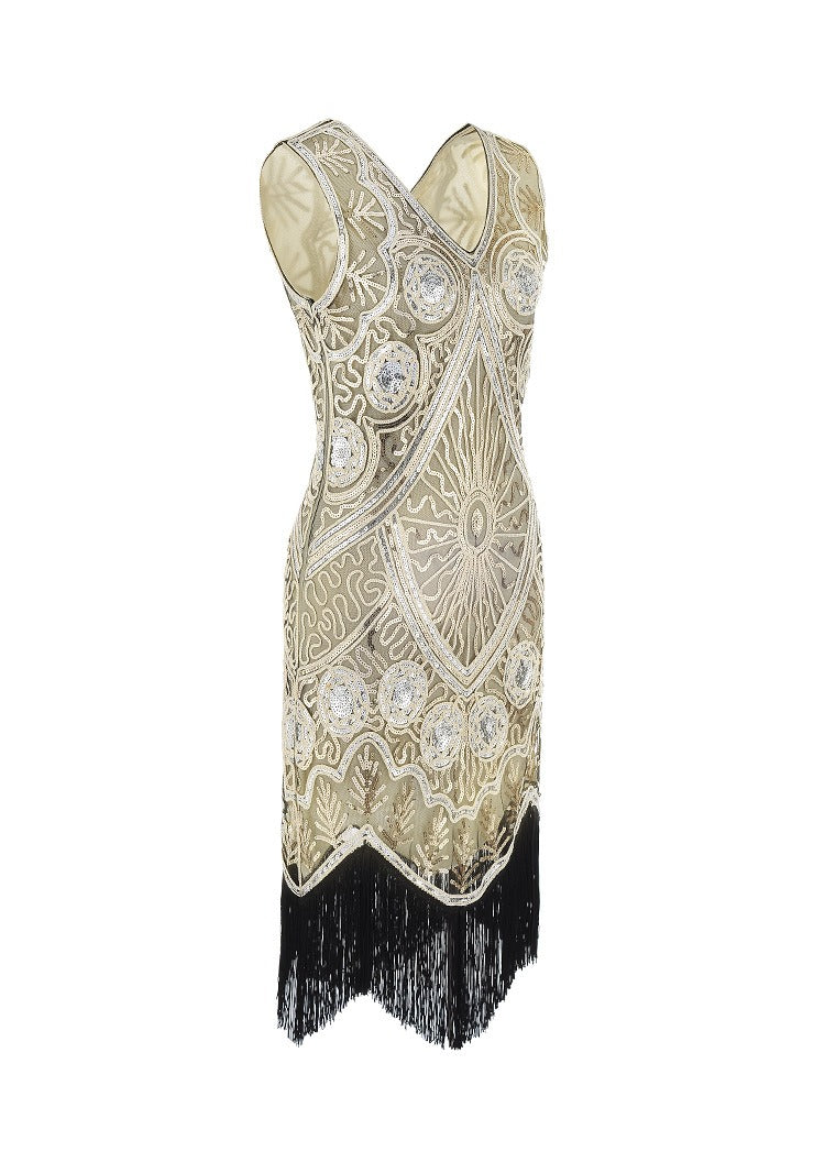 Rochie Gatsby Scurta Bej