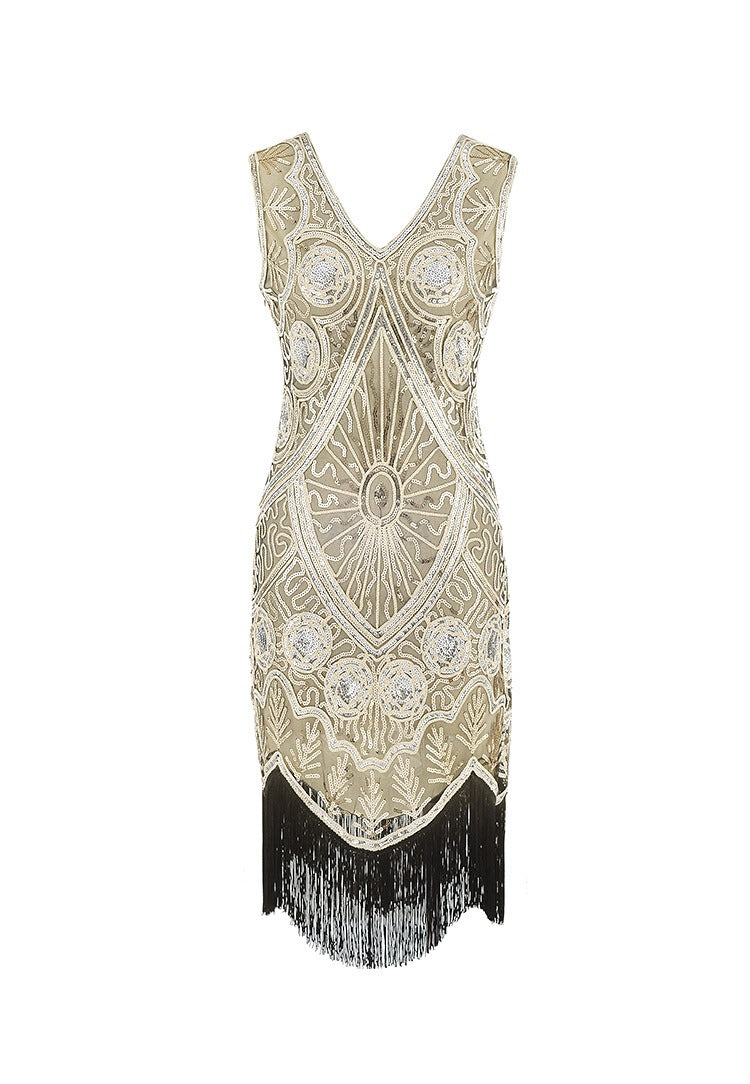 Rochie Gatsby Scurta Bej