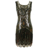 Rochie Gatsby Scurta Neagra Si Aurie
