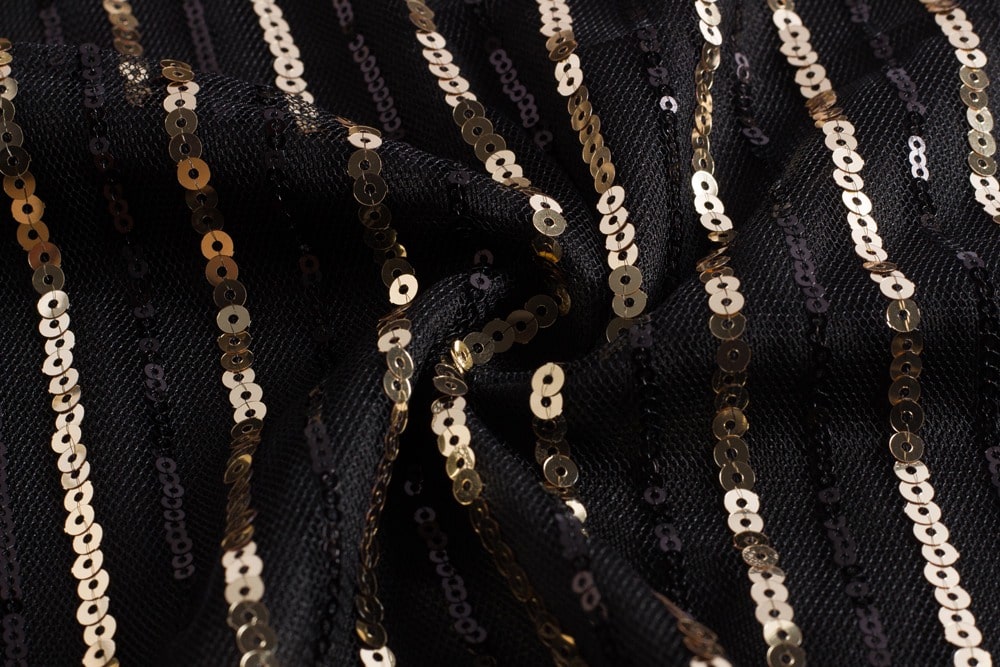 Rochie Gatsby Scurta Neagra Si Aurie