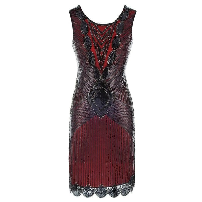Rochie Gatsby Scurta Rosie Si Neagra