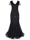 Rochie Gatsby Lungă, Neagră Haute Couture