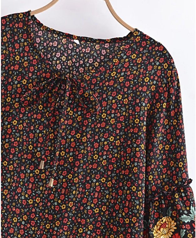 Rochie Hippie Neagra Anii 70