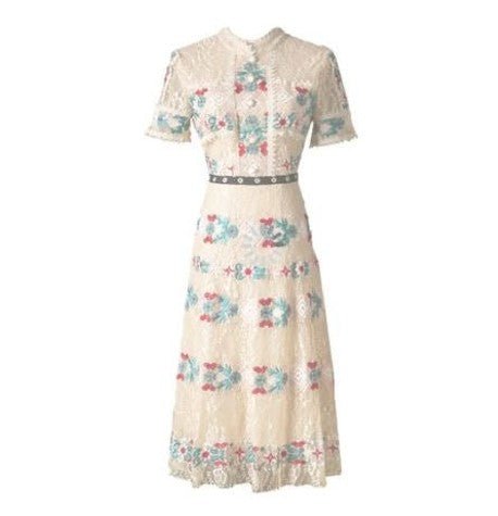 Rochie Lungă Cu Volane Vintage Champagne