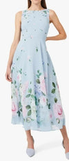 Rochie Lungă Florală Albastră Vintage