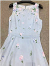 Rochie Lungă Florală Albastră Vintage