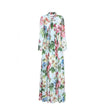Rochie Lungă Florală Vintage Verde
