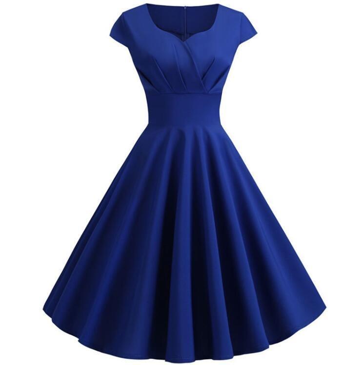 Rochie Fără Bretele Anii 60 Albastru