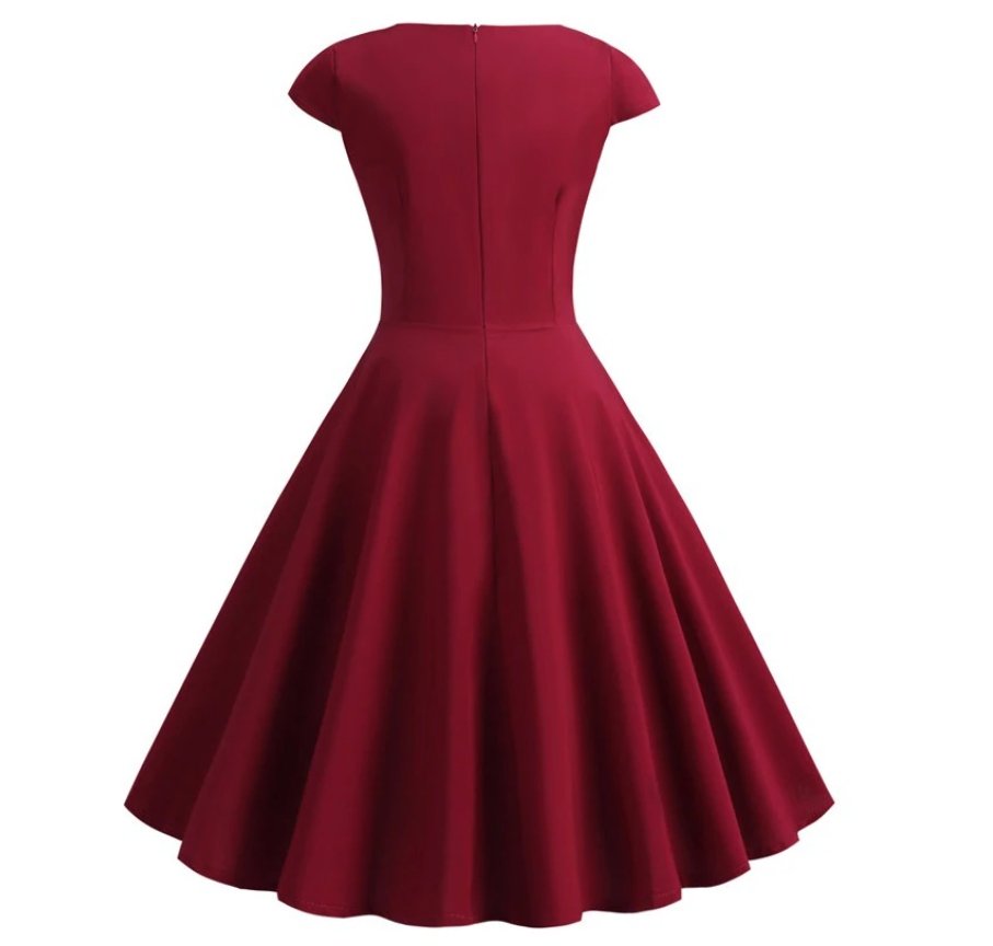 Rochie Fără Bretele Anilor 60 Bordeaux