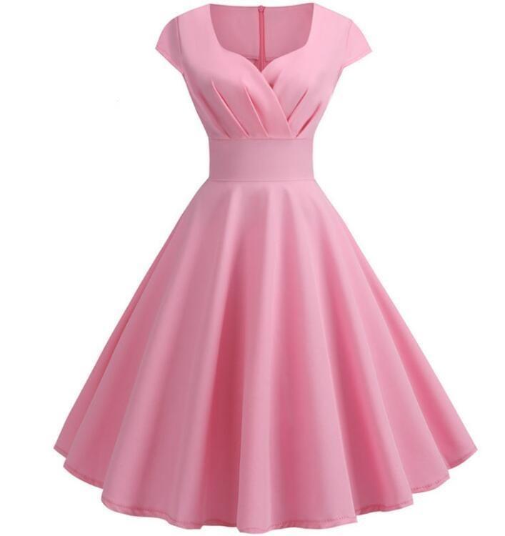Rochie Fără Bretele Anilor 60 Roz