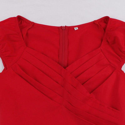 Rochie Roșie Anii 60 Fără Bretele