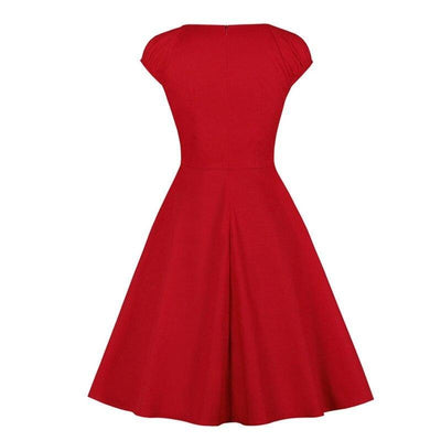 Rochie Roșie Anii 60 Fără Bretele