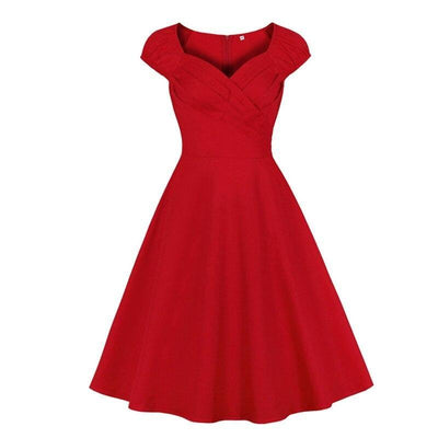 Rochie Roșie Anii 60 Fără Bretele