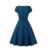 Rochie Albastră Vintage Deschisă
