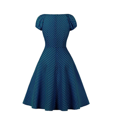 Rochie Albastră Vintage Deschisă