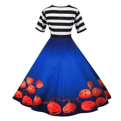 Rochie Albastră De Halloween Retro