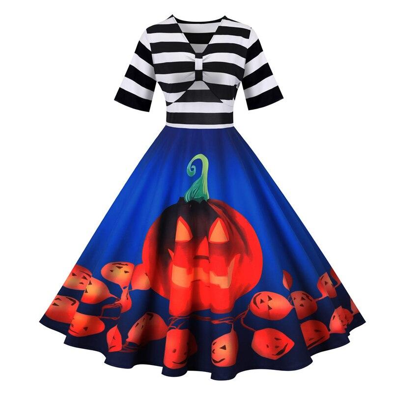 Rochie Albastră De Halloween Retro