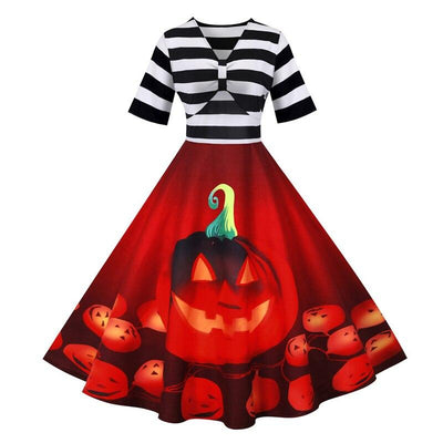 Rochie Retro De Halloween Bordeaux