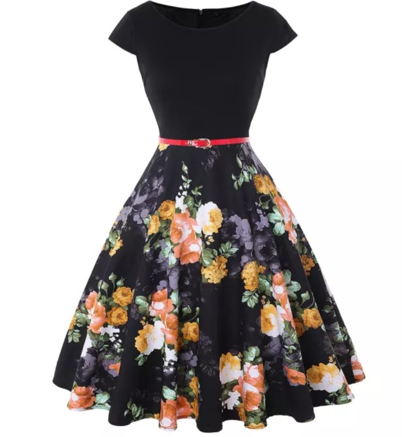 Rochie Neagră Rockabilly Anii 50