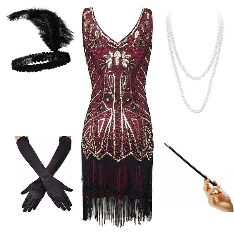 Rochie De Seara Anii 20 Red Gold