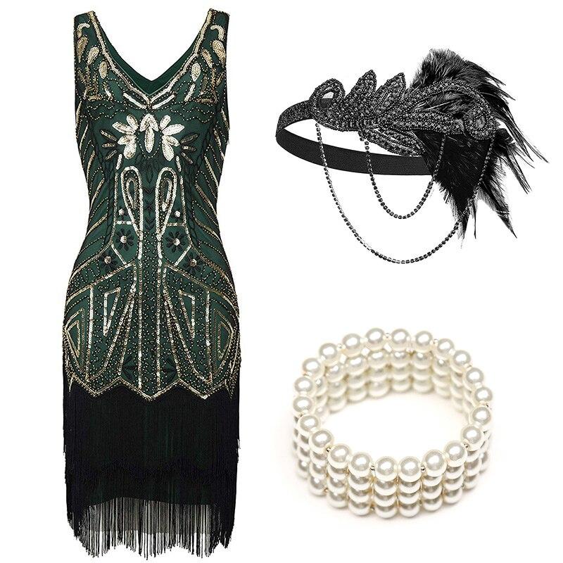 Rochie De Seara Verde Anii 20