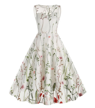 Rochie Vintage Cu Flori Stil Anii 50