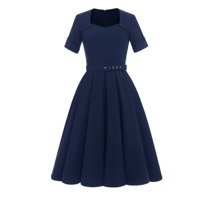 Rochie Vintage În Stil Bleumarin Anilor 50