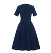 Rochie Vintage În Stil Bleumarin Anilor 50