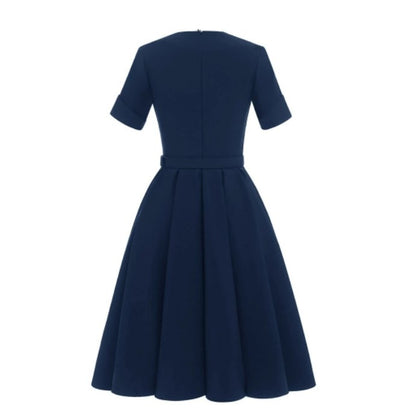 Rochie Vintage În Stil Bleumarin Anilor 50