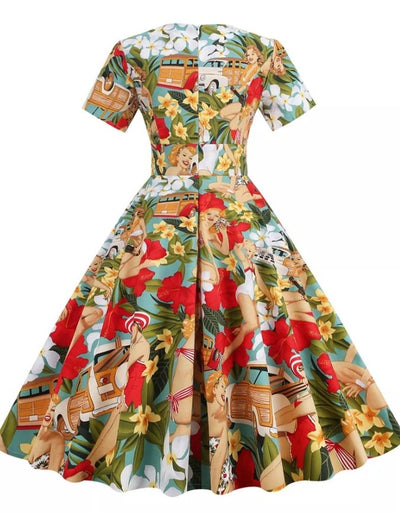 Rochie Vintage În Stil Mozaic Anilor 50