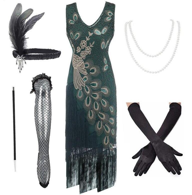 Rochie Stil Gatsby Anilor 20 Verde