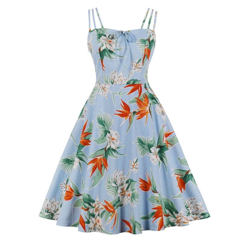 Rochie Stil Vintage Marime Plus Albastra