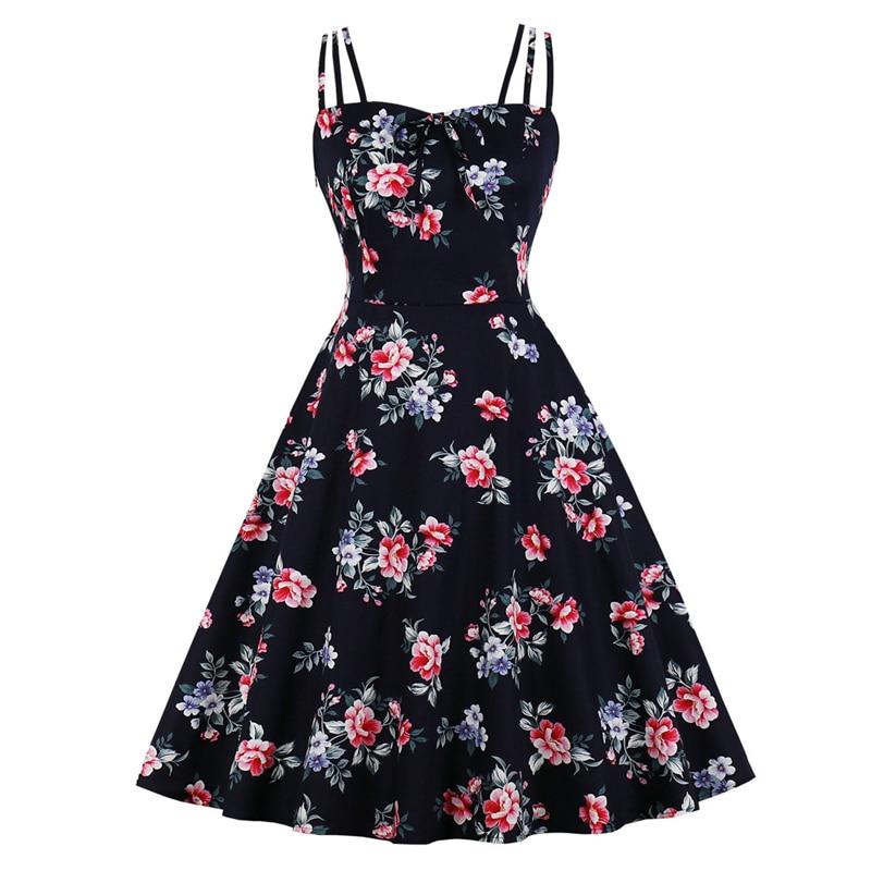 Rochie Stil Vintage Plus Marime Flori