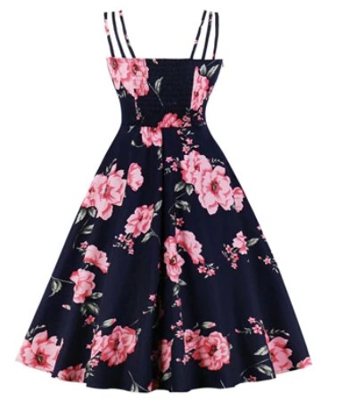 Rochie Cu Flori Deschise In Stil Vintage, Marime Mare